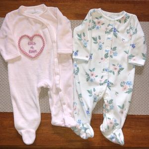 Baby Girl Sleepwear Footies 2 Piece Lot